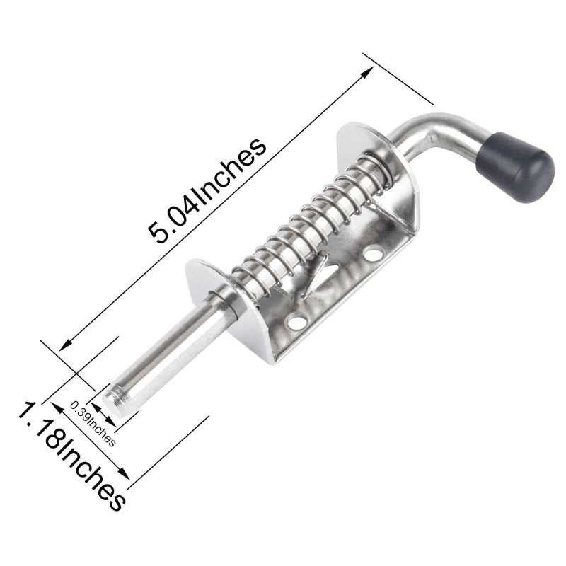 BANCHELLE Spring Loaded Latch Pin Shed Latch 304 Stainless Steel for Door Gate Van Container 2 PCS, 128 mm - Image 2